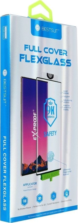 Bestsuit Hybrid glass Bestsuit Flexible 5D Full Glue pentru Samsung Galaxy S21+ negru (Hot Bending) - cititor de lucru