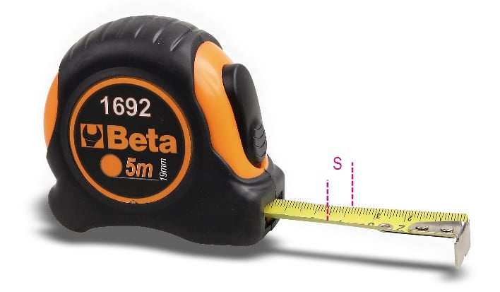 Rigla de rulare Beta Tools cu bandă de oțel Carcasă ABS 25 mm x 8 m (016920058)