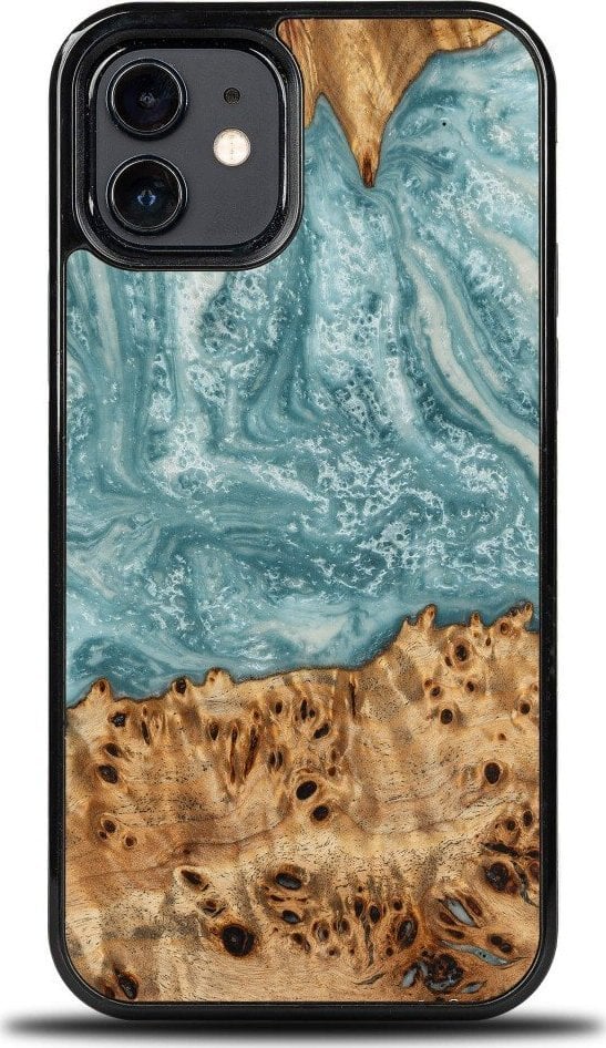 Husa BeWood Unique pentru iPhone 12 / 12 Pro - Planete - Uran - bej.