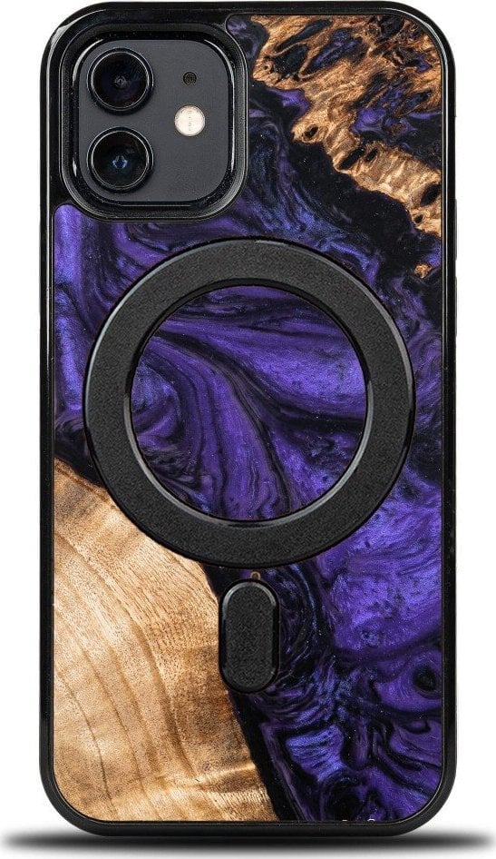 Husa BeWood Unique pentru iPhone 12 / 12 Pro - Violet cu MagSafe