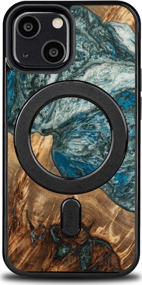 Husa BeWood Etui Bewood Unique pentru iPhone 13 Mini - Planete - Pamant cu MagSafe.