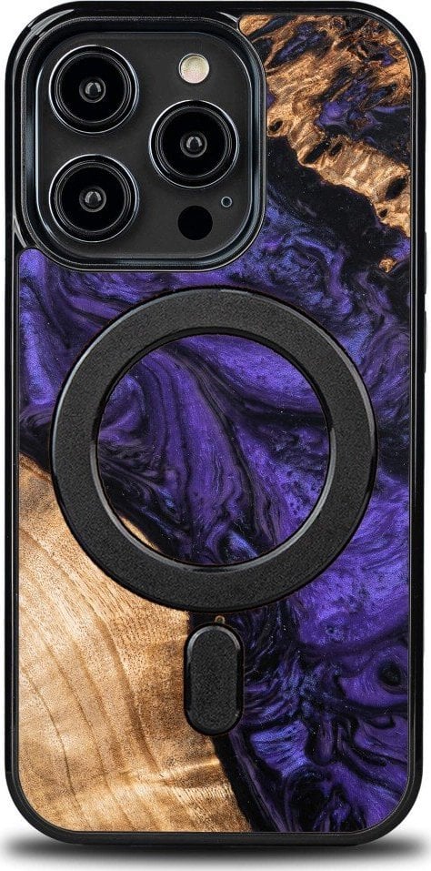 Husa BeWood Unique pentru iPhone 14 Pro - Violet cu MagSafe