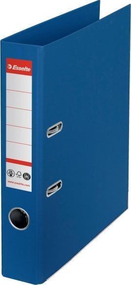 Biblioraft Esselte No.1 Power Recycled, carton reciclat si reciclabil cu amprenta CO2 neutra, A4, 5 cm, albastru