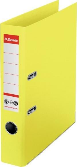 Biblioraft Esselte No.1 Power Recycled, carton reciclat si reciclabil cu amprenta CO2 neutra, A4, 5 cm, galben