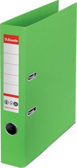Biblioraft Esselte No.1 Power Recycled, carton reciclat si reciclabil cu amprenta CO2 neutra, A4, 5 cm, verde