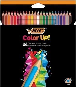 Creioane colorate BIC Color Up, diverse culori, 24 buc/set