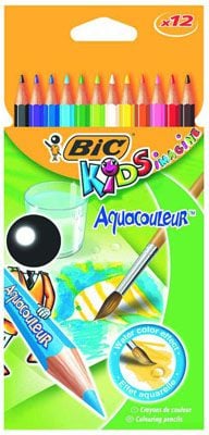 Creioane colorate Bic Aquacouleur, 12 buc/set