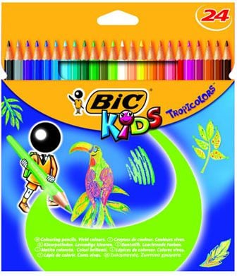 creioane colorate BIC KIDS TROPICOLORS2 BOX 24 PCS - 832568