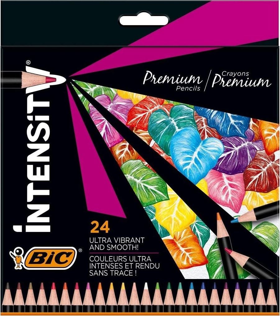 Creioane creion Bic Intensity Premium 24 de culori