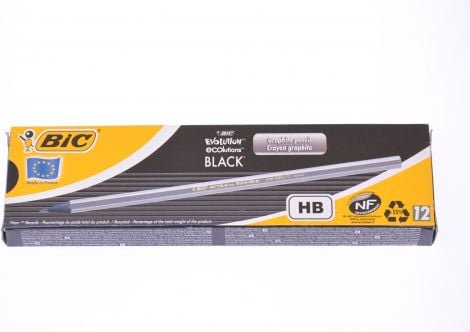 Creioane Bic BIC ECOLUTIONS EVOLUTION HB NEGRU FĂRĂ GORMĂ CUTIE DE 12 - 896017