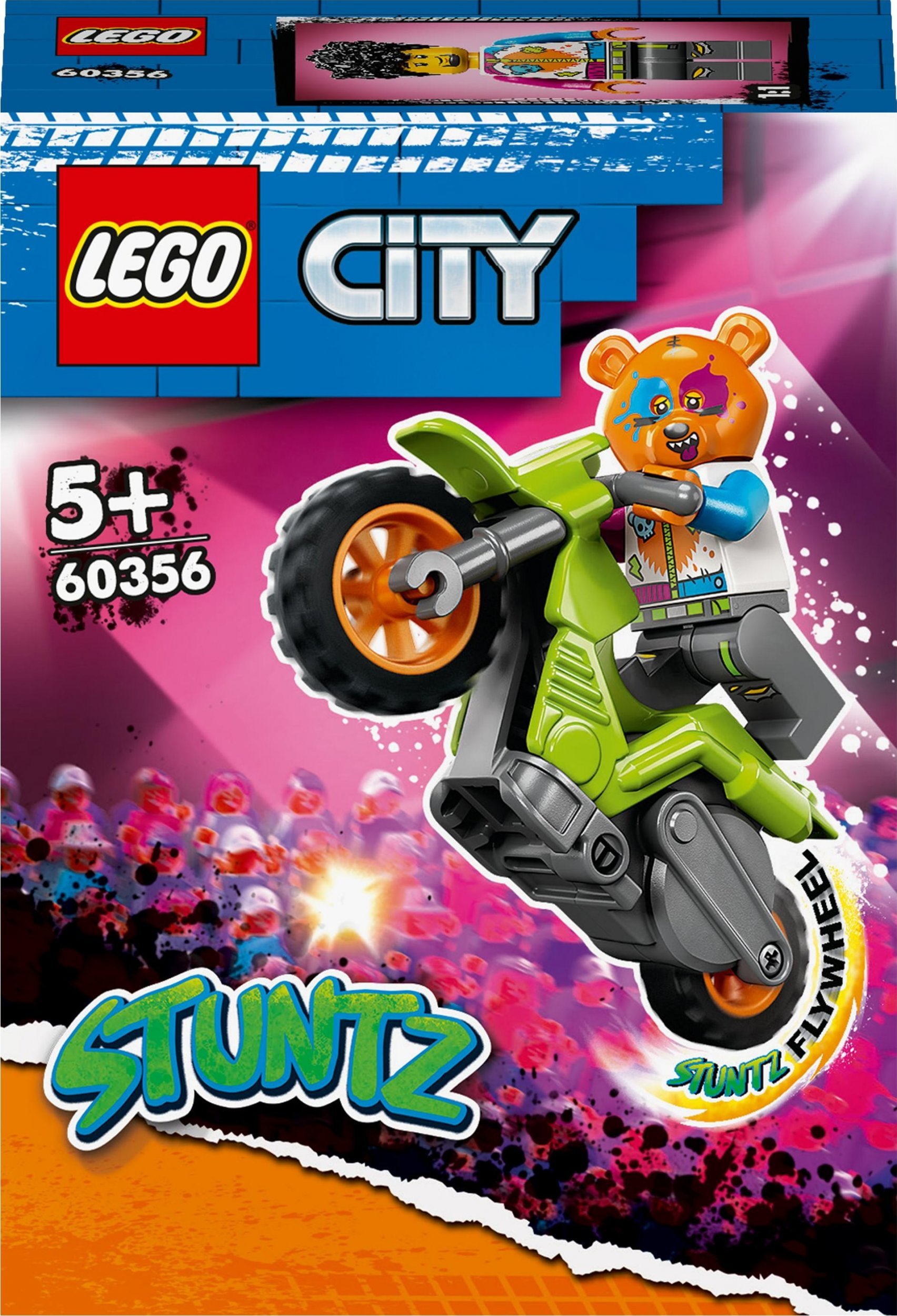 Bicicleta cascadorii LEGO City cu urs (60356)