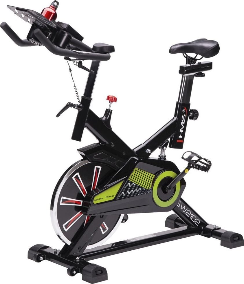 Bicicleta fitness spinning HMS SW2102 15 Kg, Negru-verde