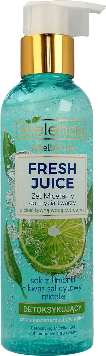 Bielenda Fresh Juice Żel micelarny detoksykujący z wodą cytrusową Limonka 190g