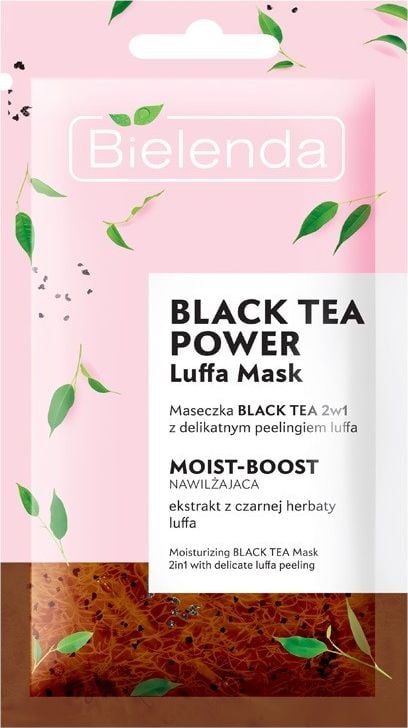 Mască Bielenda Black Tea Power 2 în 1 cu scrub Luffa