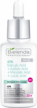 Exfoliant cu 40% + acid salicilic + acid azelaic + acid mandelic + acidul lactic pH 2 30 ml Bielenda Professional