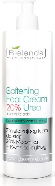 Crema pentru picioare, Bielenda Professional Softening, 20% Uree, 500 ml
