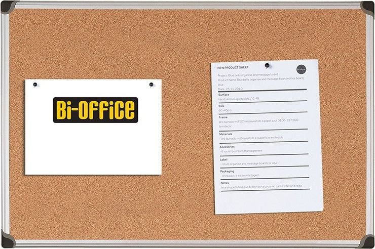 Bi-Office BI-OFFICE placă de plută, 180x120cm, cadru din aluminiu
