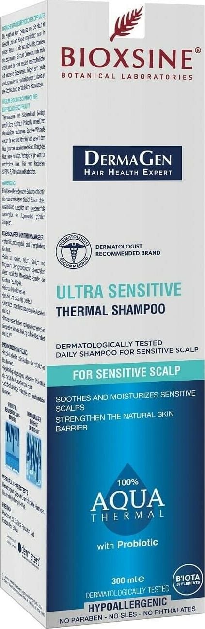 Bioxsine Dermagen Aqua Thermal Sensitive șampon pentru spălarea zilnică a părului - 300 ml