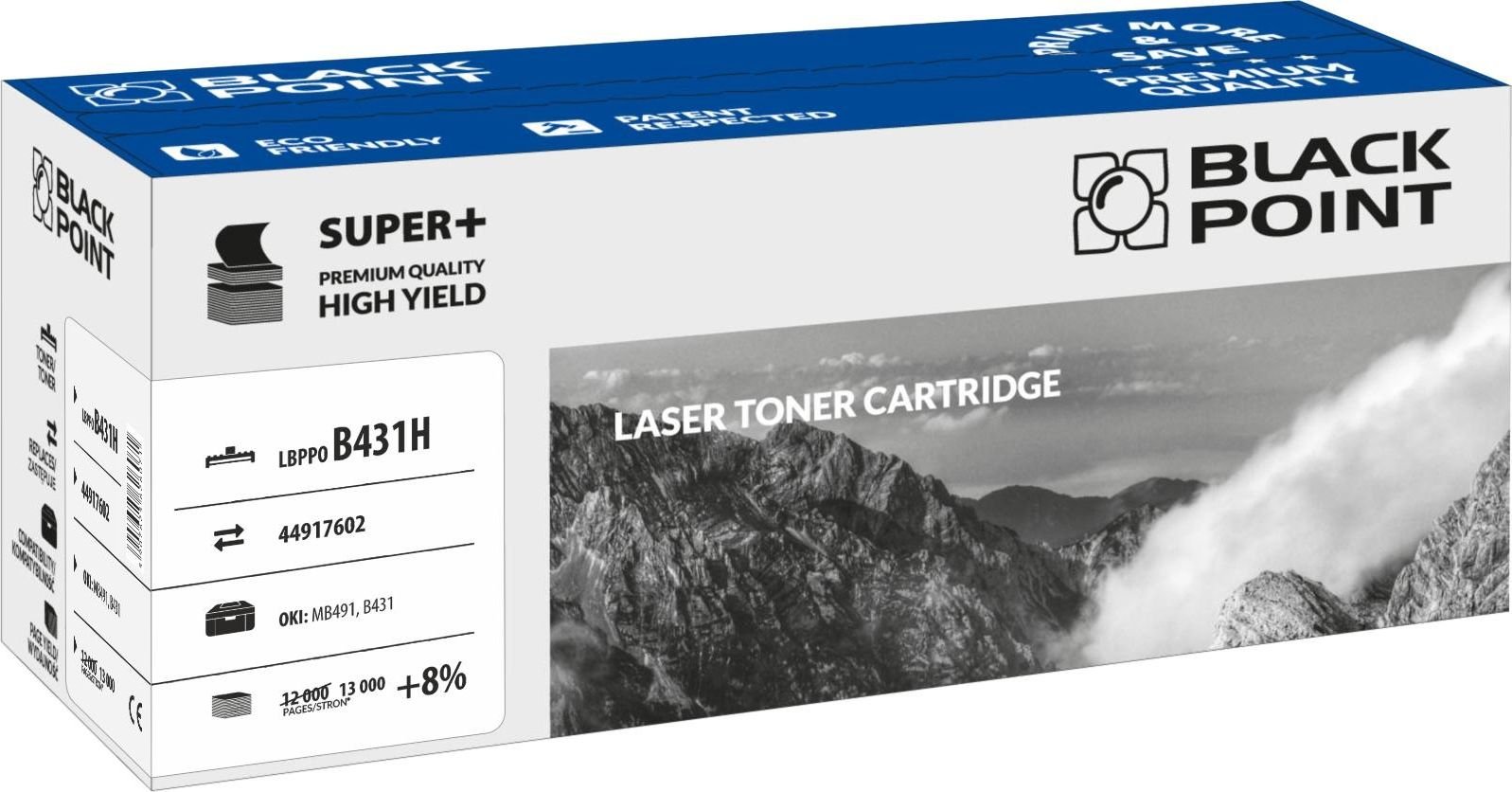 BLACK POINT (Punct negru LBPPOB431H de toner înlocuiește Oki 44917602, 13.000 de pagini)