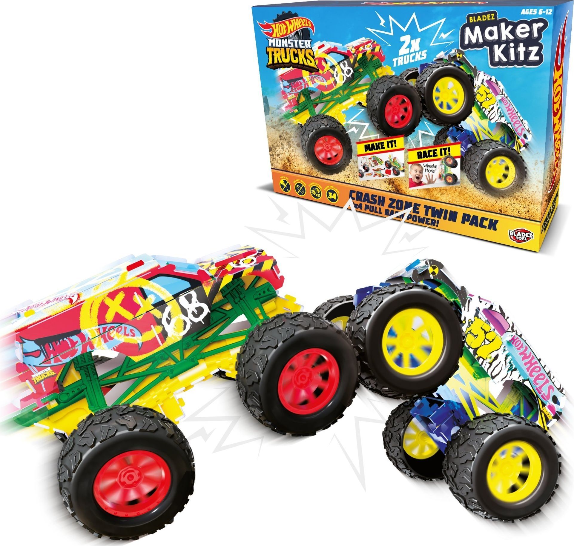 Bladez Bladez Hot Wheels Maker Kitz Monster Truck 2-pachet universal