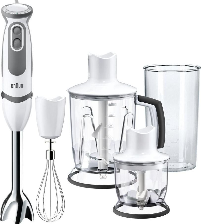 Blender Braun MQ5245WH, 600ml, 1000W, Alb/Gri