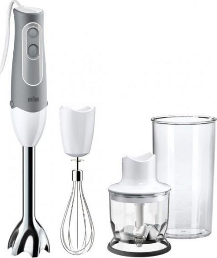 Blender BRAUN MQ525 Omlette, 600W, 350ml, Alb/Gri