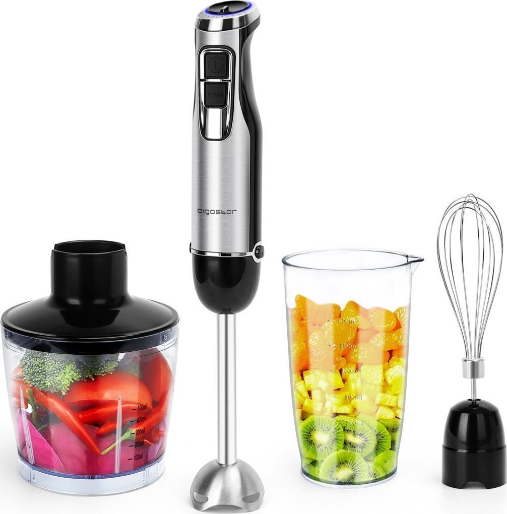 Blender kielichowy Aigostar Hand Blender Set Stainless Steel 1000W golden and Black（offline） VDE / Buckle