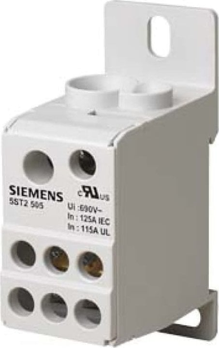 Bloc de distribuție Siemens 125A 1P 690V 1x10-35mm2 1x6-16mm2 6x2.5-16mm2 DIN 5ST2505