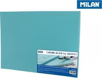 Bloc Linogravura Milan, Dimensiune 30x22x0.6 cm, Material Cauciuc, Culoare Albastru