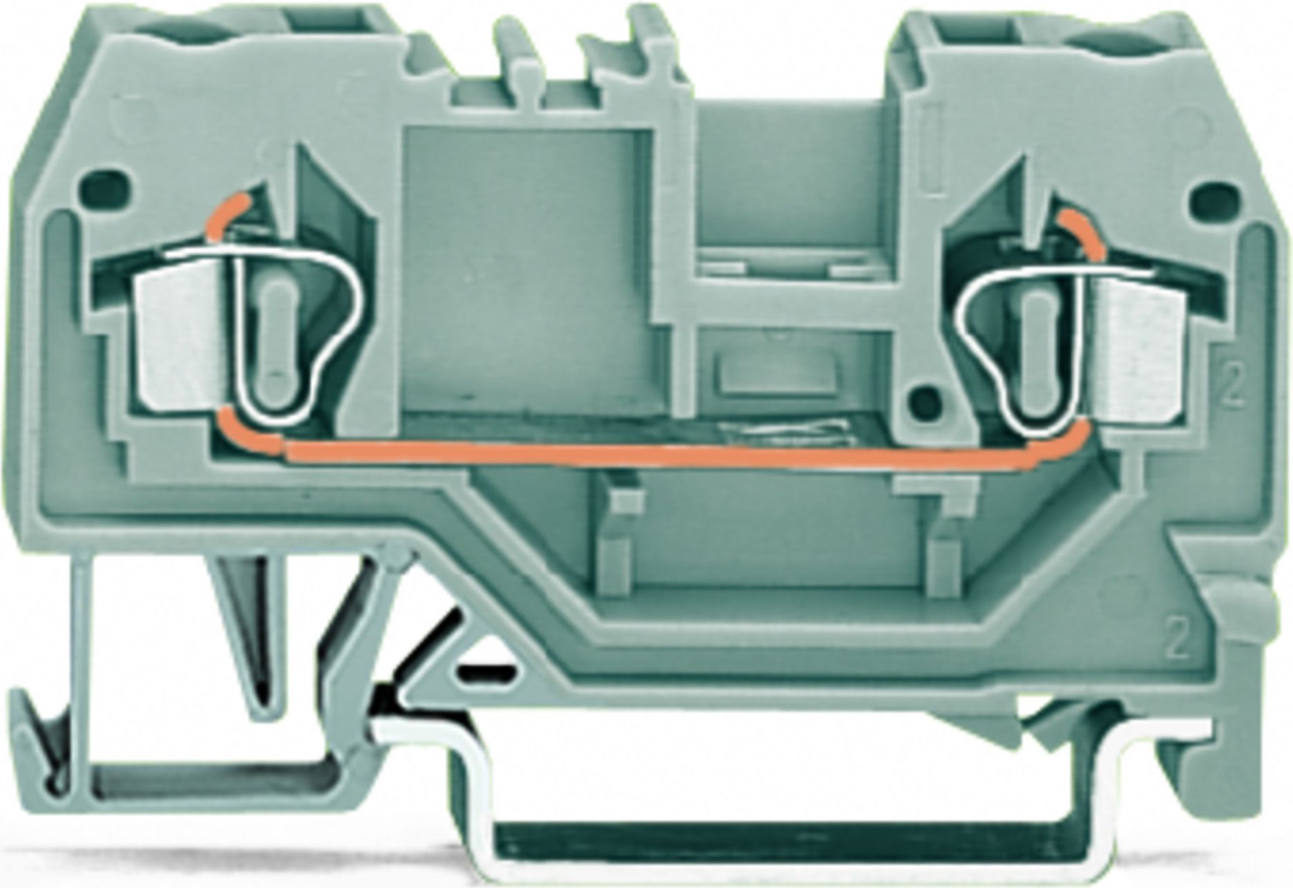 Bloc terminal Wago cu 2 fire 2,5 mm2 Ex gri deschis (870-909)