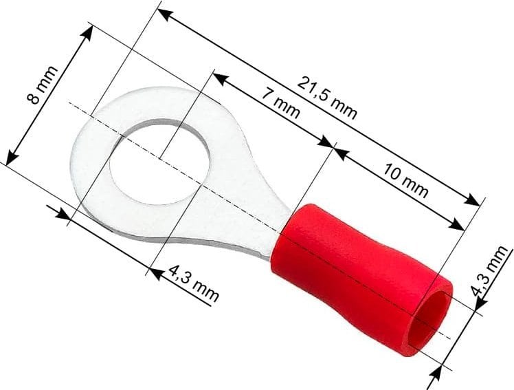 Blow 43-014# Konektor oczk.izol.l śruba4,3 kabel4,3mm