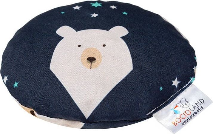 Perna apa calda/rece Bocioland Polar bear, Samburi de cires, Bumbac, 180 g, Albastru inchis/Alb