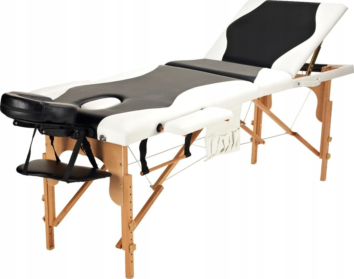 Pat de masaj Bodyfit cu 3 segmente, alb-negru