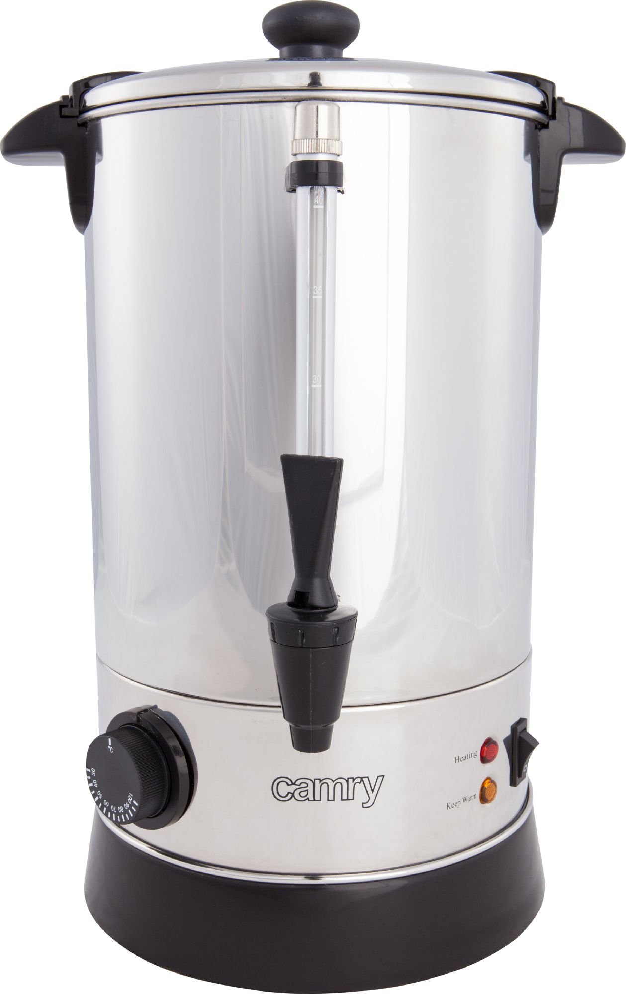 Gratare electrice - Boiler dispenser bauturi calde Camry CR 1267, capacitate 8.8 L, 950W, oprire automata, mentinere temperatura, 8 trepte, 30-100 grade C, Inox