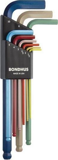 Set Allen Bondhus 1,5 - 10 BONDHUS - lung, cu bila, culoare [9 buc.]