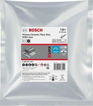 Bosch BOSCH FIBRA PUCK X-LOCK INOX 125 gr.120 R782 /25buc. B2608621827