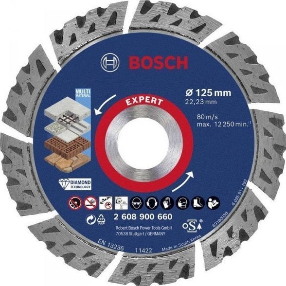 Bosch Bosch Power Tools Expert Disc de tăiere cu diamant „MultiMaterial”, 125 mm - 2608900660 GAMA EXPERT