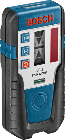 Receptor si telecomanda pentru nivele cu laser rotative Bosch Professional LR 1, 0-200 m raza actiune, ± 1 mm/± 3 mm precizie, suport, baterie 9 V (6LR61)