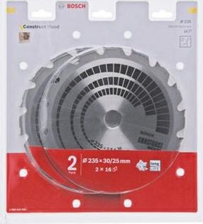 BOSCH FIERAstrau Circular BOSCH DOUĂ PACHET LEMN CONSTRUCT 235x2,8/1,8x30x16z B2608644656