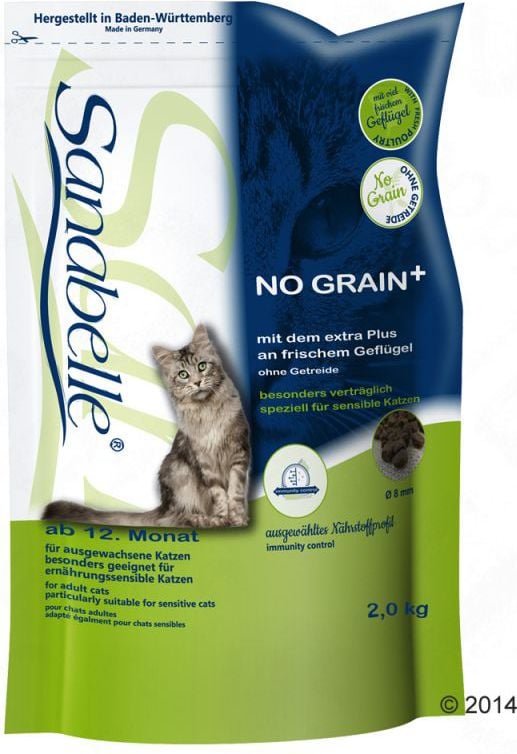 Hrana uscata fara cereale pentru pisici adulte, Sanabelle No grain, cu pasare 400 g