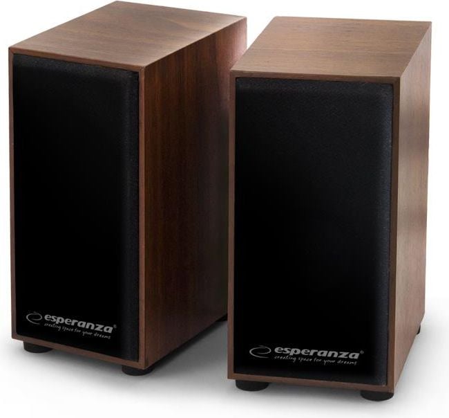 Boxe PC - Boxe stereo lemn, EP122, model FOLK, 6 WATT, conectare USB ,4 ohm, fabricatie din lemn culoarea cires