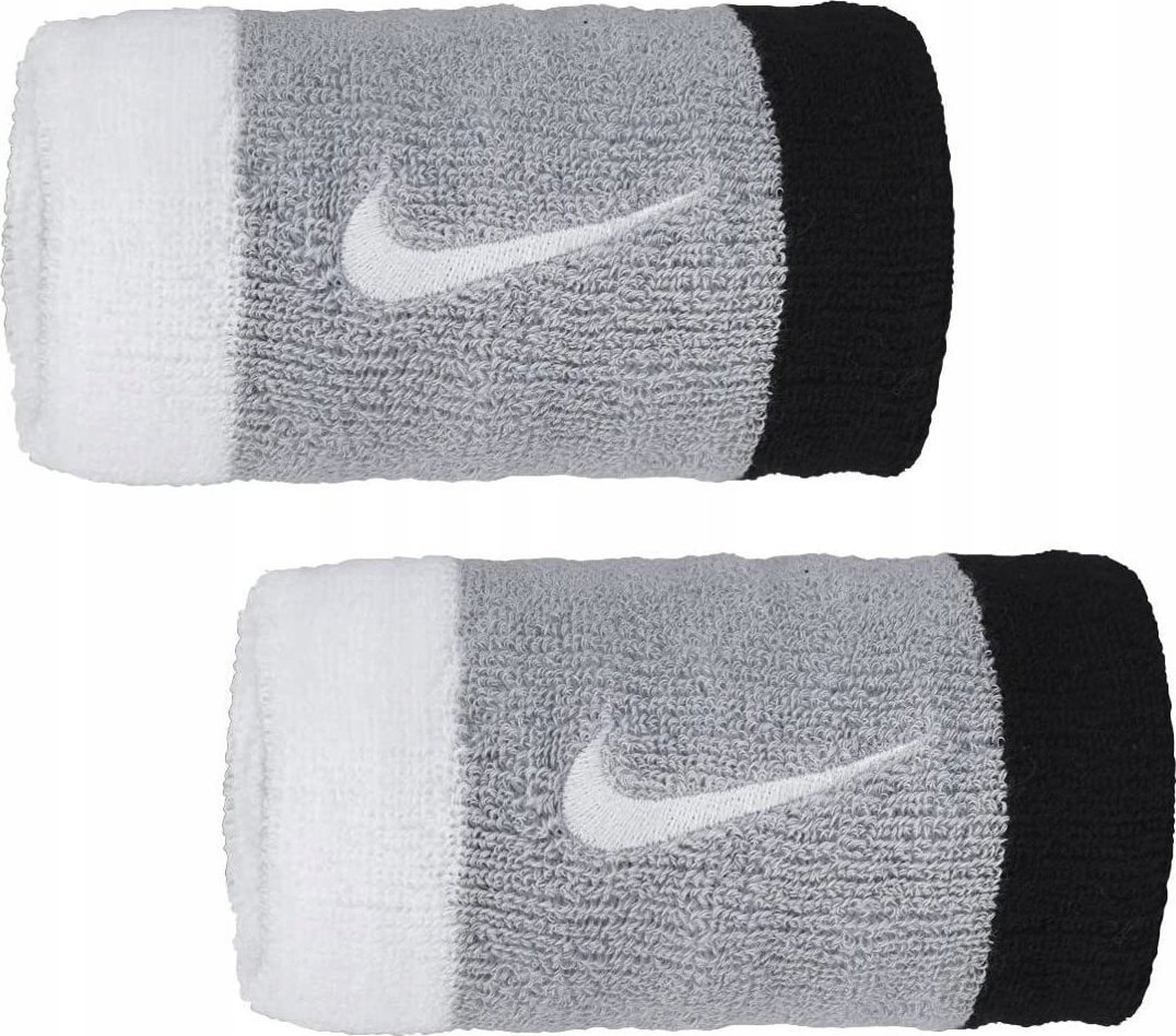 Brățară de fotbal Nike Nike wide Swoosh gri-negru 2 buc N0001586016OS