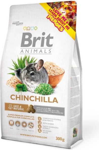 Hrana pentru rozatoare Chinchilla, Brit Animals, 300g