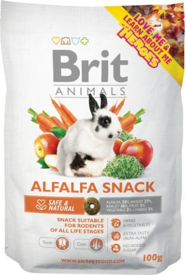 Gustare pentru rozatoare, Brit Animals, Alfalfa, 100g