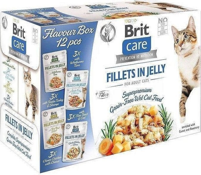 Brit Brit Care Cat FJ Flavour Box in Jelly Pouch 12x85g