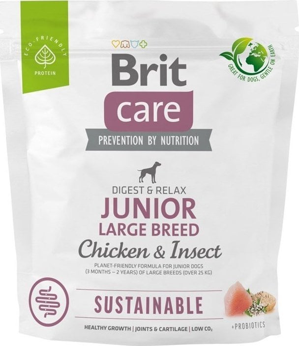 Brit Brit îngrijirea câinelui durabil Junior cu pui și insecte, 1kg