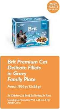 Brit BRIT CAT POUCH GRAVY FILETS FAMILY PLAT 1020G (12X85G)