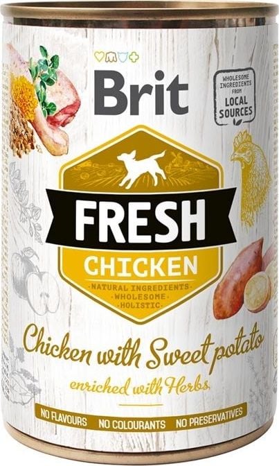 Inglese del polacco Brit Brit Fresh Dog Chicken with Sweet Potato scatola da 400g Romanian: Brit Brit Fresh Dog Chicken cu cartofi dulci pungă 400g