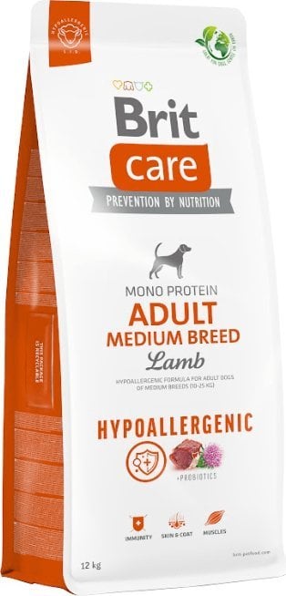 Brit Care Dog Hipoalergenic Adult Miel Rase Mijlocii 12kg