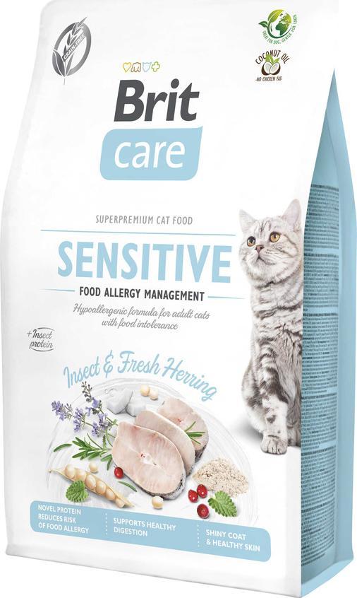 Hrana uscata pisici cu sensibilitati, BRIT Care Grain-Free Sensitive, cu hering si insecte 7 kg